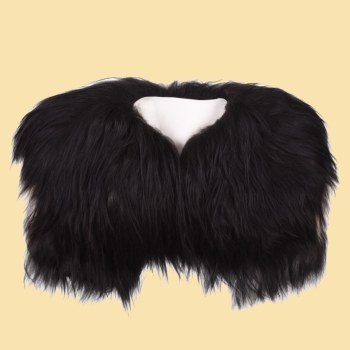 Preview: Schulterfell aus Nordlandschnucken-Fell - schwarz - S/M